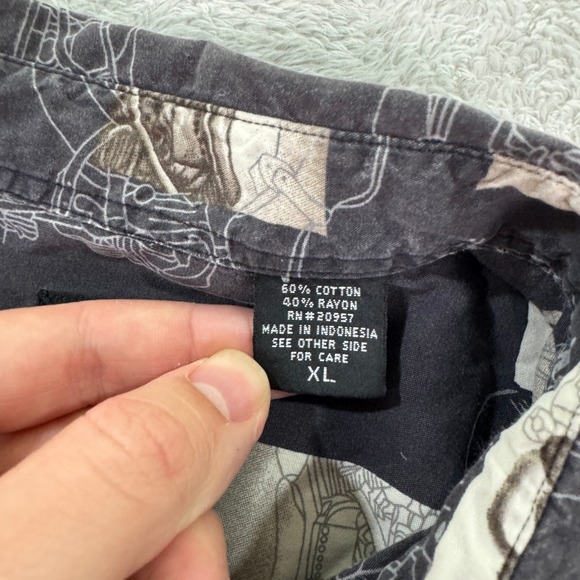 Harley Davidson Motorcycle Button Up Shirt Mens XL Biker All Over Print Casual - Picture 3 of 6